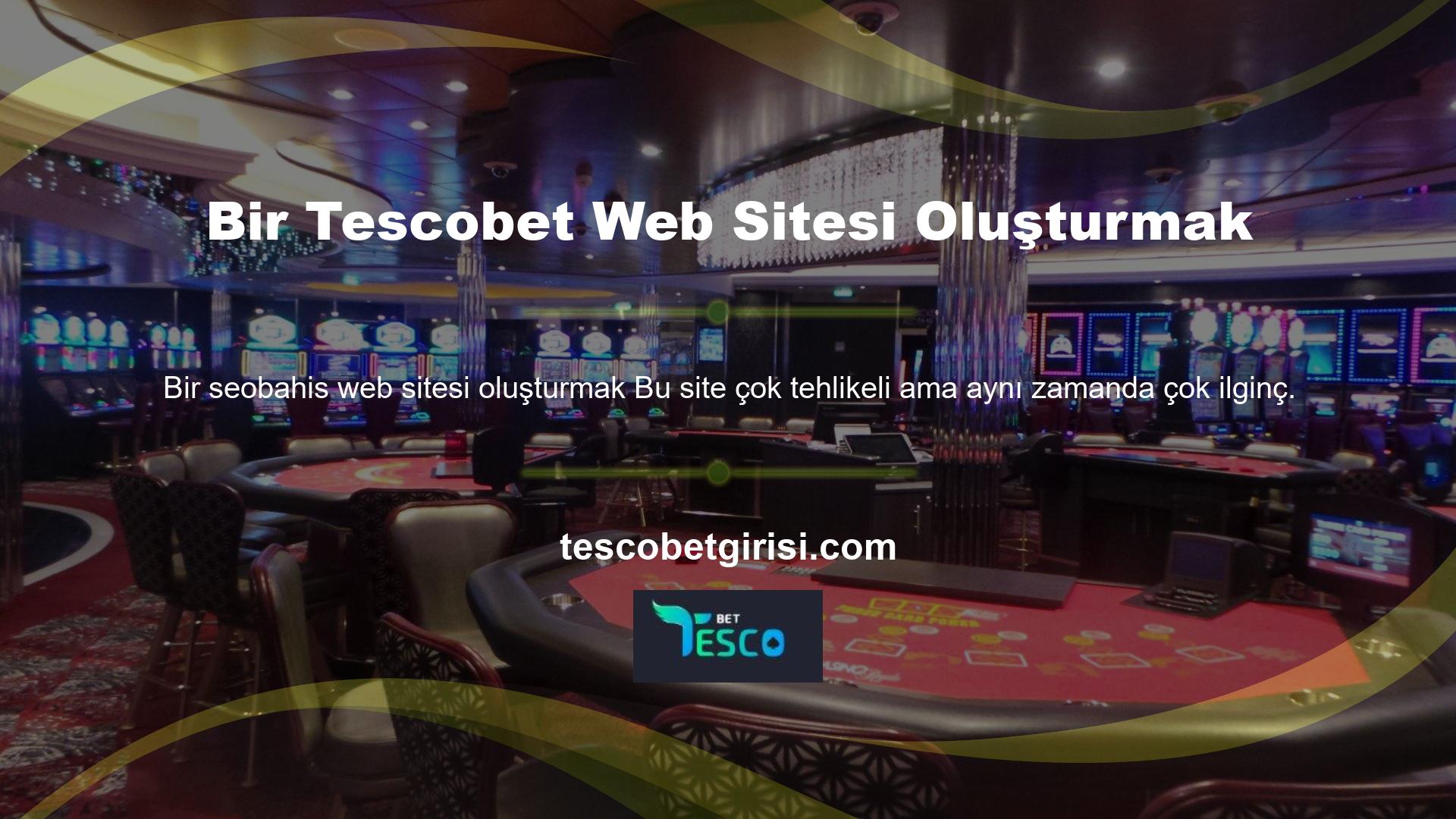 Tescobet web sitesinin ana sayfasının sağ üst köşesinde giriş butonu bulunmaktadır